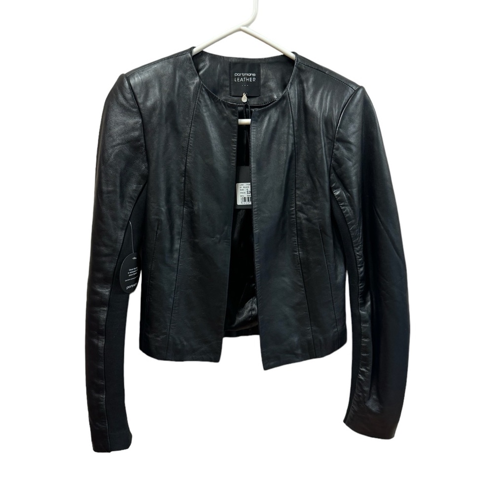 NEW Black Leather Jacket XS